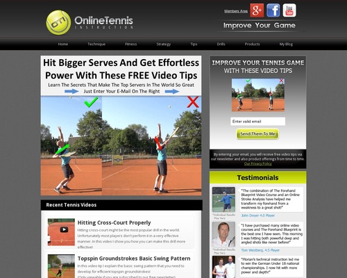 Online Tennis Instruction Home - Online Tennis Instruction - Learn How To Play Your Best Tennis, Free Tennis Tips
